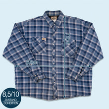 Lade das Bild in den Galerie-Viewer, HWC Hemd gefüttert "quilted" 2000 Made in Canada, blau, L/XL breit