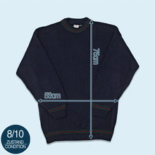 Lade das Bild in den Galerie-Viewer, Strickpullover 90er, blau, L