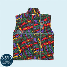 Lade das Bild in den Galerie-Viewer, Fleece Weste "crazy pattern" 90er, mehrfarbig, L