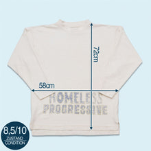 Lade das Bild in den Galerie-Viewer, NYOUW Sweatshirt "Homeless Progressive" 90er/00er, weiß, L/XL