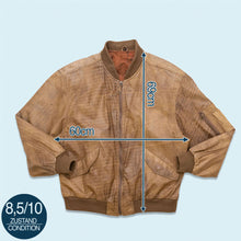 Lade das Bild in den Galerie-Viewer, Lederjacke "echtes Leder" 90er mit leichten Schulterpolstern, braun, L