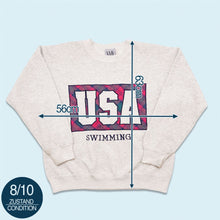 Lade das Bild in den Galerie-Viewer, LAB Bedford Sweatshirt "USA Swimming" 90er, grau, M breit