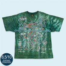 Lade das Bild in den Galerie-Viewer, Churinga T-Shirt "Kanbarra Dreaming" 90er single stitch Made in Australia, grün, XL