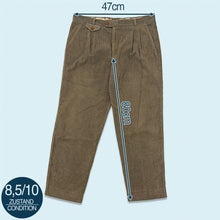 Lade das Bild in den Galerie-Viewer, Frankonia Jagd Hose "cord" 90er, grün/grau, 36/32