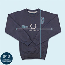 Lade das Bild in den Galerie-Viewer, Fred Perry Sweatshirt 00er, blau, XS/S sehr schmal