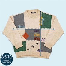 Lade das Bild in den Galerie-Viewer, Monte Carlo Strickpullover 90er Made in Italy, grau/beige, M