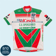 Lade das Bild in den Galerie-Viewer, Ciegi Fahrradtrikot 90er, grün/rot/weiß, L