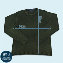 Lade das Bild in den Galerie-Viewer, Nautica Strickpullover/Sweatshirt "Material ähnlich wie velours", grün, M/L
