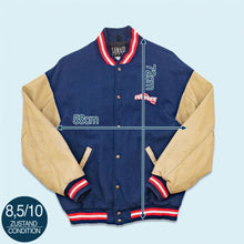 Lade das Bild in den Galerie-Viewer, Lamasz Sport College Jacke "Evinrude" 00er Made in Canada, blau/beige, L