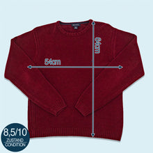 Lade das Bild in den Galerie-Viewer, Nautica Strickpullover/Sweatshirt "Material ähnlich wie velours", rot, M/L