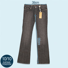 Lade das Bild in den Galerie-Viewer, Fox Jeans Hose "Girls brilliant 5 black Jean" low waist boot cut DS Sample 00er, blau, 30/32