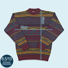 Lade das Bild in den Galerie-Viewer, New Fast Strickpullover 90er, mehrfarbig, M
