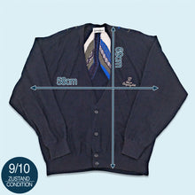Lade das Bild in den Galerie-Viewer, Carlo Colucci Cardigan/Strickpullover 90er Made in the USA, blau, L/XL