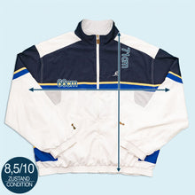 Lade das Bild in den Galerie-Viewer, Australian Trainingsjacke 90er Made in Italy, weiß/blau, L/XL breit