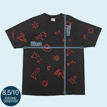 Lade das Bild in den Galerie-Viewer, Oneita Power-T T-Shirt "Cowboy AOP" 90er Made in the USA single stitch, schwarz, XL