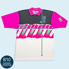 Lade das Bild in den Galerie-Viewer, Nike Challenge Court Poloshirt "Andre Agassi" 90er Made in Italy, weiß/schwarz/lila, M/L