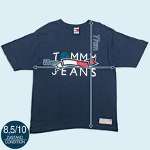 Lade das Bild in den Galerie-Viewer, Tommy Jeans T-Shirt "big Logo" 90er Made in the USA, blau, XL