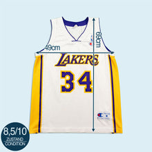 Lade das Bild in den Galerie-Viewer, Champion Trikot "LA Lakers Shaquille O'Neal" 00er Made in Italy, weiß/gelb, M
