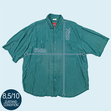 Lade das Bild in den Galerie-Viewer, Hemd "100% Seide" 90er, blau, XL