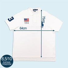 Lade das Bild in den Galerie-Viewer, Polo Ralph Lauren Poloshirt "Custom fit USA", weiß, XXL