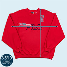 Lade das Bild in den Galerie-Viewer, Fila Sweatshirt "Logo" 90er Made in Canada, rot, XL breit