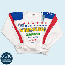 Lade das Bild in den Galerie-Viewer, Everlast Sweatshirt "World Class Wrestling" 80er/90er Made in the USA, weiß, XS/S