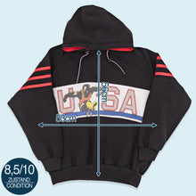 Lade das Bild in den Galerie-Viewer, USA Olympia Hoodie 90er, schwarz, M/L