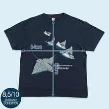Lade das Bild in den Galerie-Viewer, T-Shirt Maldives 90er, blau, L/XL