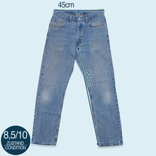 Lade das Bild in den Galerie-Viewer, Levi&#39;s Jeanshose 505 Regular Fit Straight Leg Made in the USA 1999, blau, 34/32

