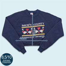 Lade das Bild in den Galerie-Viewer, Jerzees Sweatshirt cropped "Nashville" Made in the USA 90er, blau, M