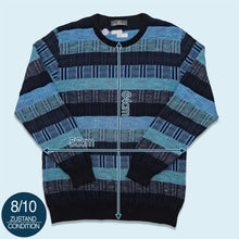 Lade das Bild in den Galerie-Viewer, Jim Spencer Strickpullover 00er, blau, L/XL