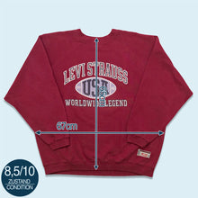 Lade das Bild in den Galerie-Viewer, Levi's Sweatshirt 90er, rot, XL