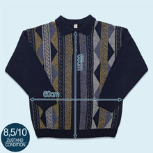 Lade das Bild in den Galerie-Viewer, Strickpullover 90er, blau, XL