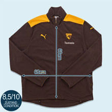 Lade das Bild in den Galerie-Viewer, Puma x AFL On Field Fleece Jacke "Tasmania Hawks", braun/gelb, XL