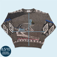 Lade das Bild in den Galerie-Viewer, Hugo Boss Strickpullover "Ski" 90er Made in Germany, grau, L