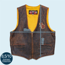 Lade das Bild in den Galerie-Viewer, Jeff Hamilton Weste "Tasmanian Blitz" echtes Leder 1996 Made in the USA, braun, M/L