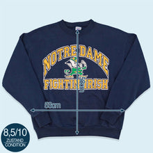 Lade das Bild in den Galerie-Viewer, Logo 7 Sweatshirt Notre Dame &quot;Fightin Irish&quot; 90er Made in the USA, blau, M/L
