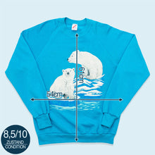 Lade das Bild in den Galerie-Viewer, Jerzees Sweatshirt "Eisbär" 1989 Made in the USA, blau, M/L