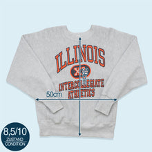 Lade das Bild in den Galerie-Viewer, Rugged Sweats Sweatshirt Illinois Reverse Weave 80er Made in the USA, grau, M/L