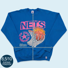 Lade das Bild in den Galerie-Viewer, Logo 7 Sweatshirt New Jersey Nets Made in the USA 90er, blau, M/L
