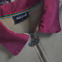 Lade das Bild in den Galerie-Viewer, Adidas Sweatshirt "Waffle Polo" Olympia Melbourne 90er, beige/braun, L