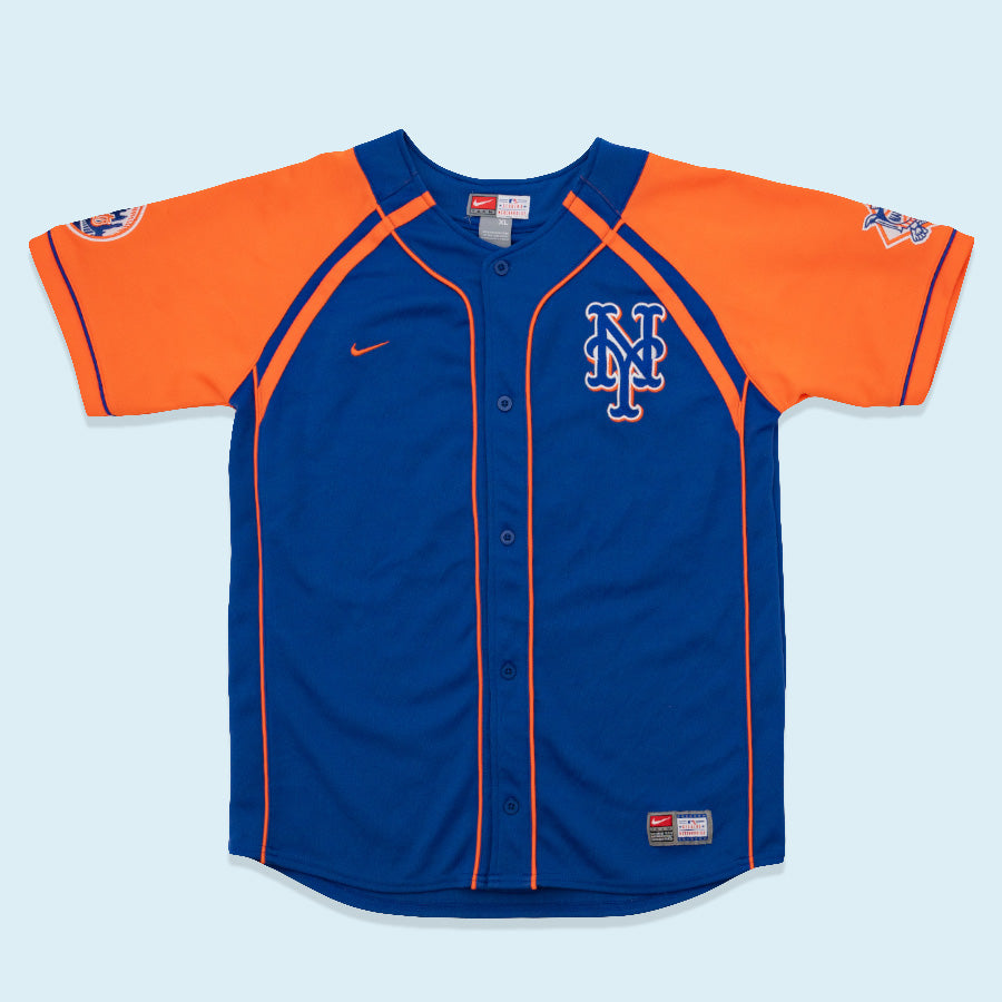 Nike Trikot New York Mets, blau/orange, S/M, XL Jugendl. – Vintage Allstars