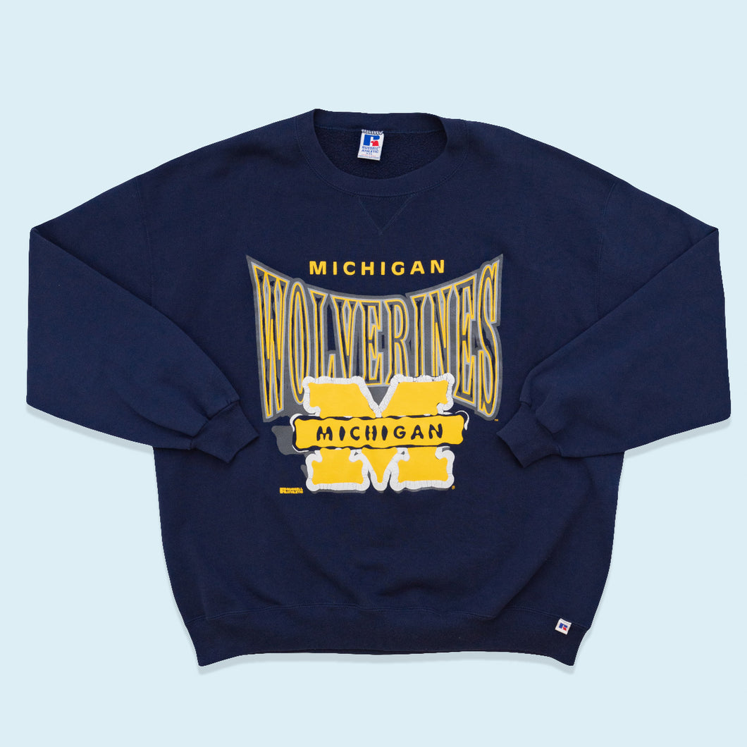 Russell Athletics Sweatshirt Michigan Wolverines 90er Made in the USA, blau, XL