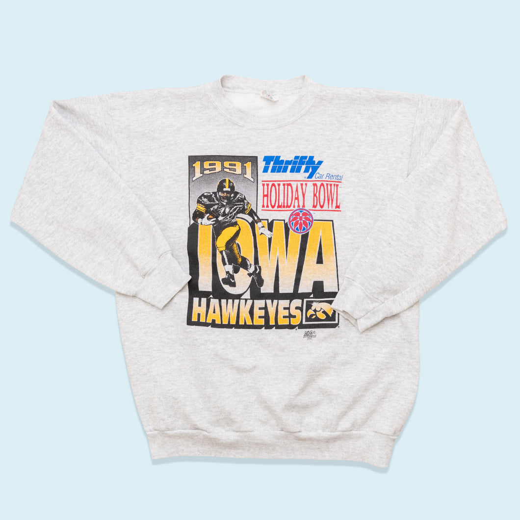 Tultex Sweatshirt IOWA Hawkeyes Made in the USA 1991 Holiday Bowl, grau, L