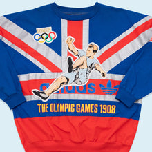 Lade das Bild in den Galerie-Viewer, Adidas Sweatshirt Olympia 80er, blau/rot, XL