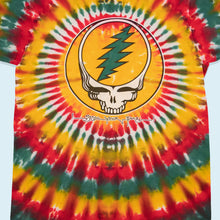 Lade das Bild in den Galerie-Viewer, Fruit of the Loom T-Shirt Grateful Dead 1988 "steal your face" Made in the USA Single Stitch, gelb/grün/rot/batik, M