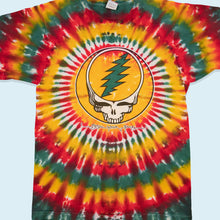 Lade das Bild in den Galerie-Viewer, Fruit of the Loom T-Shirt Grateful Dead 1988 "steal your face" Made in the USA Single Stitch, gelb/grün/rot/batik, M