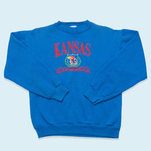 Lade das Bild in den Galerie-Viewer, Logo 7 Sweatshirt Kansas Jayhawks 90er Made in the USA, blau, XS/S