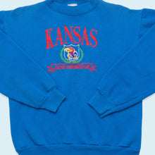 Lade das Bild in den Galerie-Viewer, Logo 7 Sweatshirt Kansas Jayhawks 90er Made in the USA, blau, XS/S