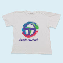 Lade das Bild in den Galerie-Viewer, Sergio Tacchini T-Shirt "Logo" Made in Italy Single Stitch, weiß, M/L